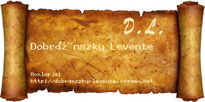 Dobránszky Levente névjegykártya