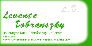levente dobranszky business card